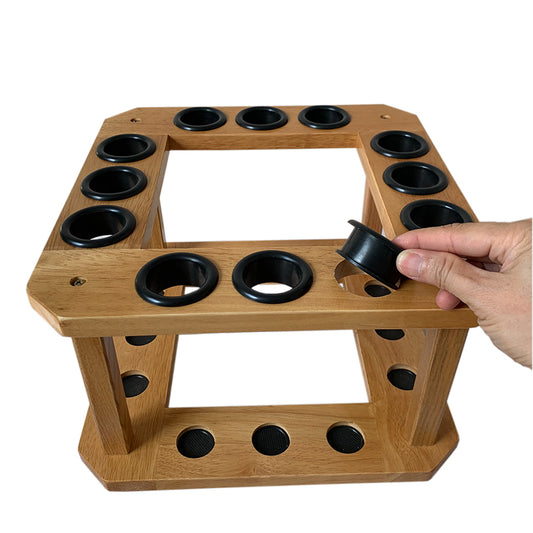 Solid Wood Fishing Rod Holder – Store & Display Up to 12 Rods (Rack Only) - Oak Finish